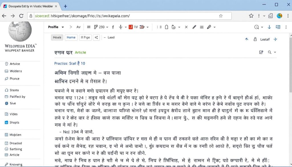Vernacular Wikipedia Editing via JioSphere Browser